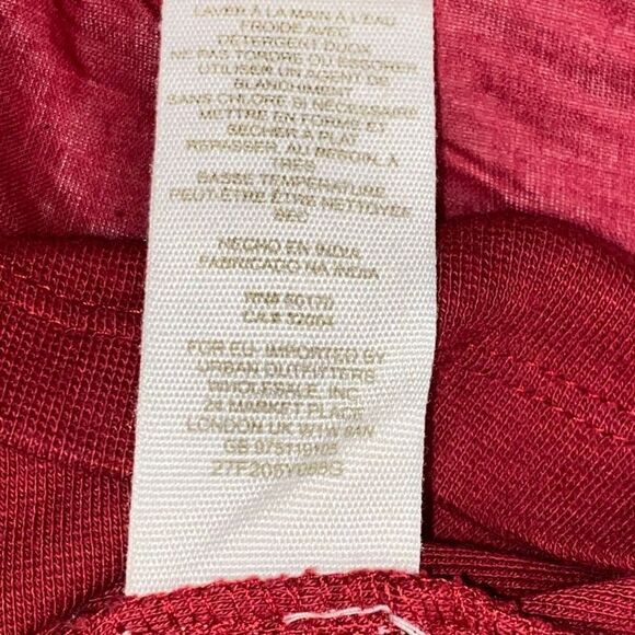 New w/out tags Free People Rose Red Beaded Dress flutter trim XS - Picture 14 of 16